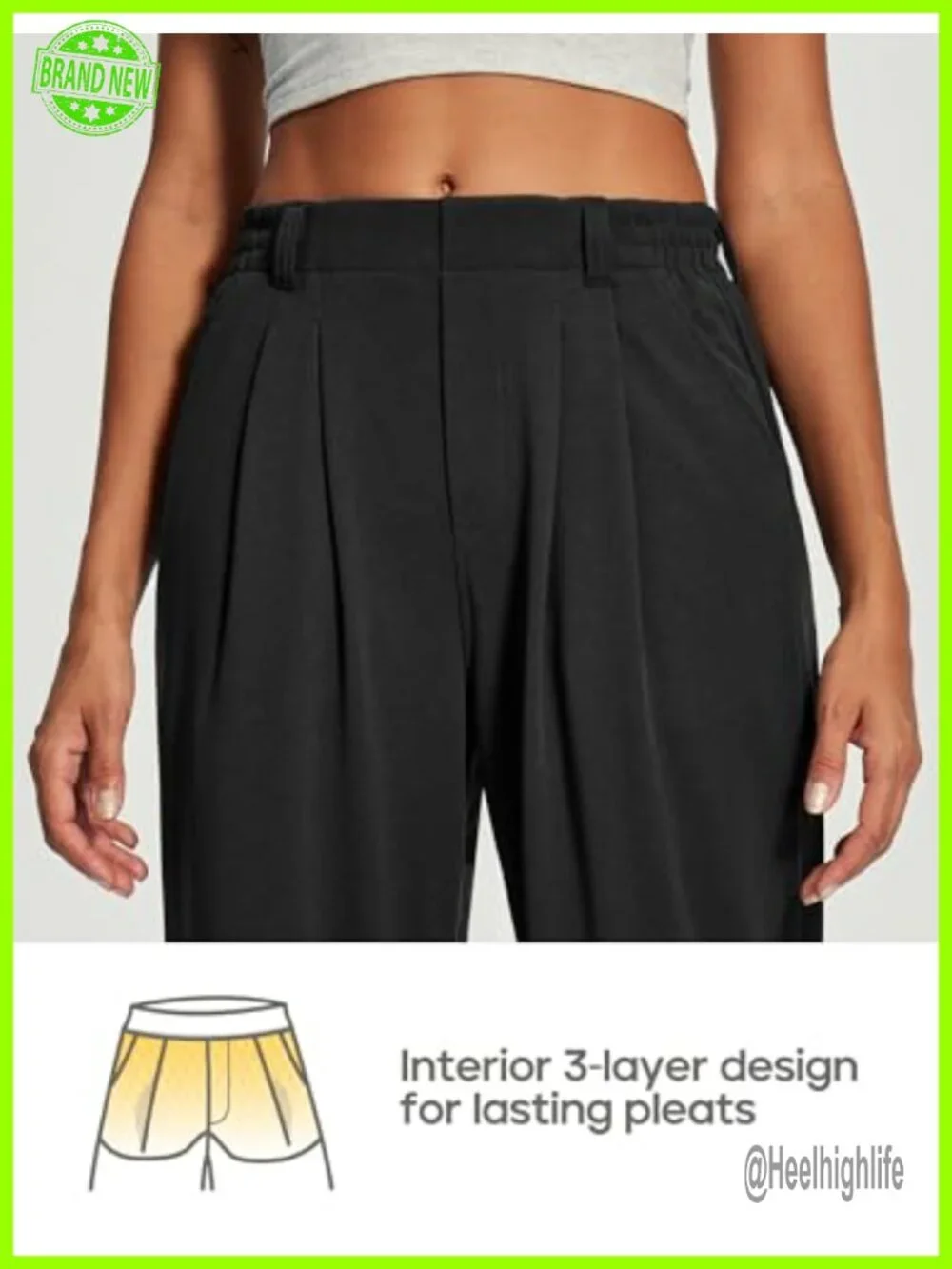 Wide Leg Stretchy Work Pants Women Dress Pants Business Casual Pull On Trousers